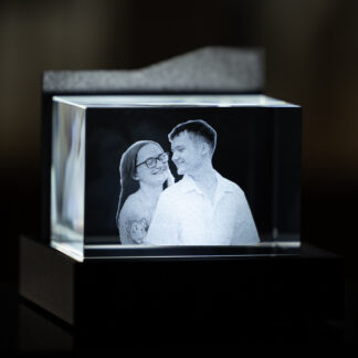 Fotokristall Rechteck (90 x 60 x 60mm) mit LED Leuchtsockel
