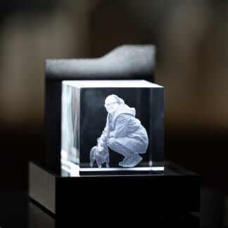Fotokristall Würfel (60mm) mit LED-Sockel